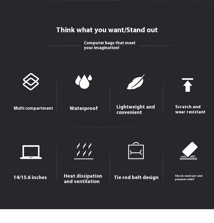 GOLF 14-inch Lightweight Shockproof Laptop Bag