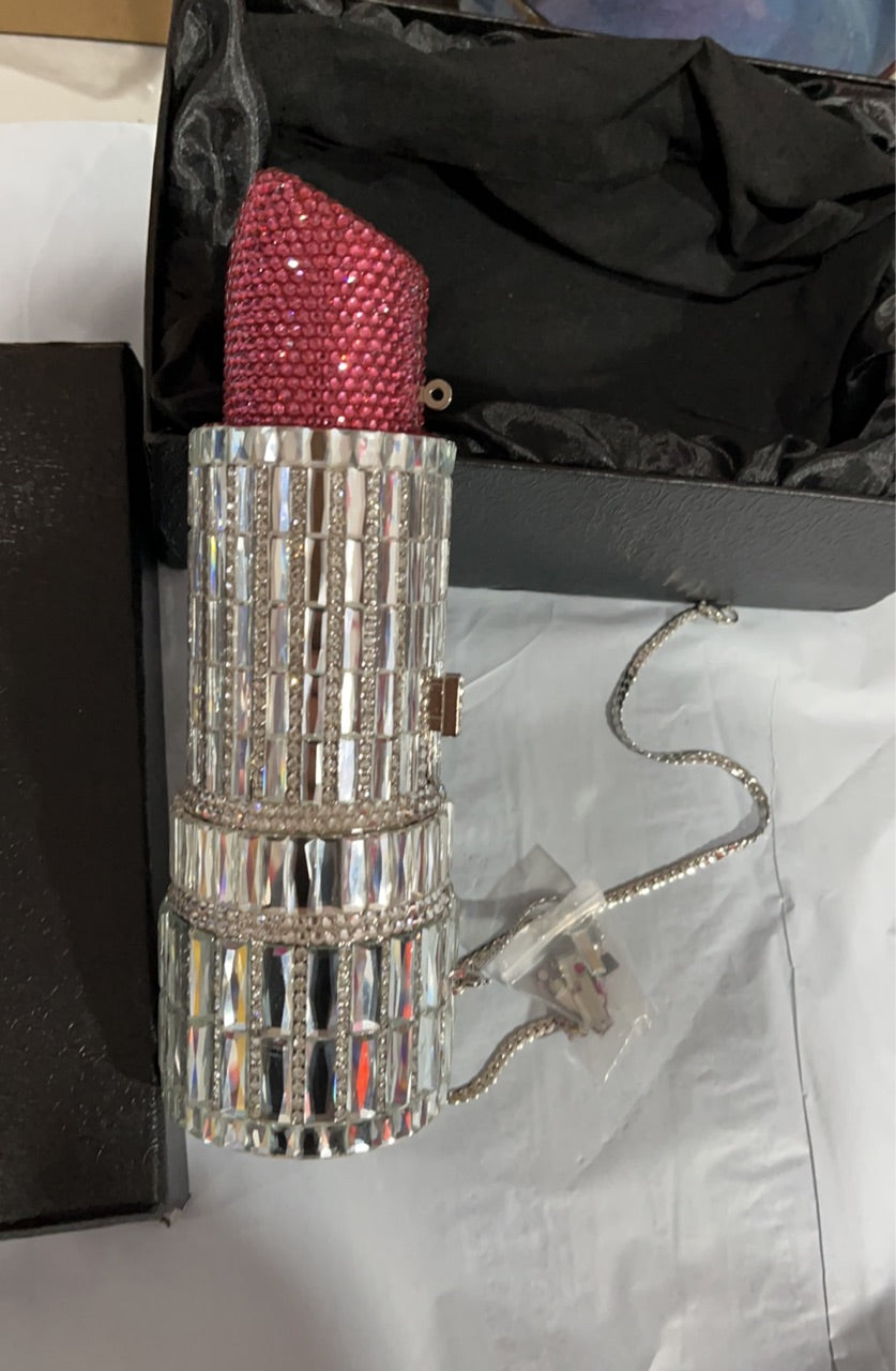 Handmade Rhinestone Lipstick Bag