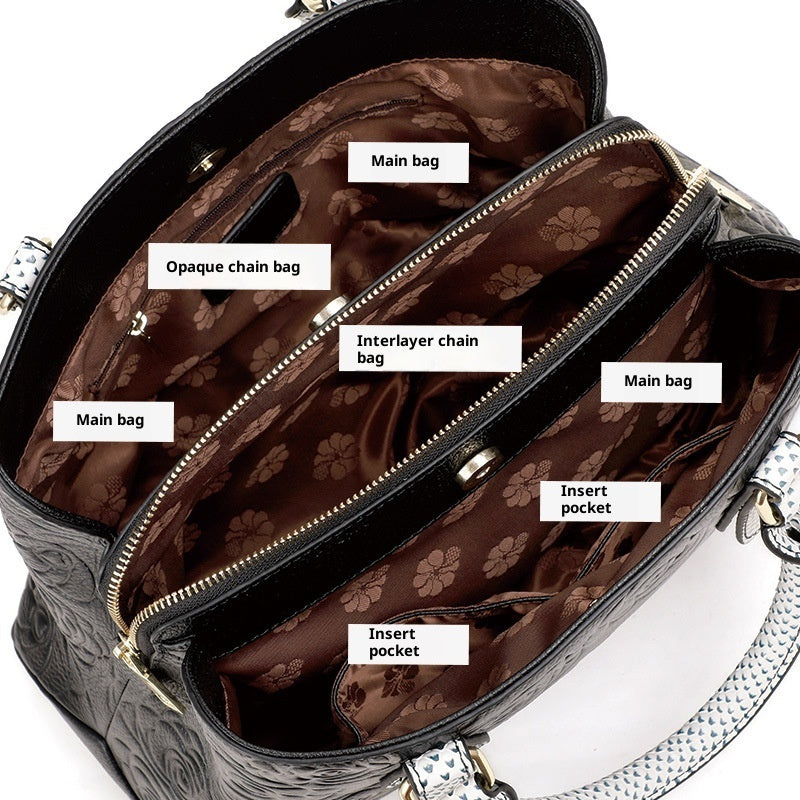 Trendy Large Leather Handbag