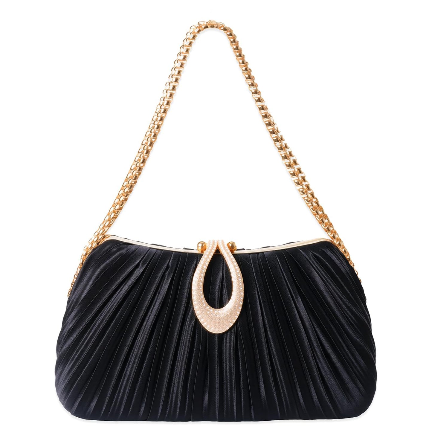 New Satin Pleated Evening Bag