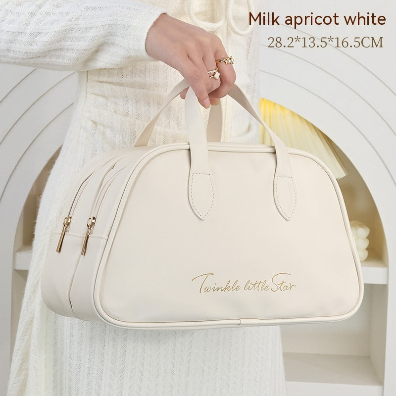 Exceptional Leather Large Capacity Travel Toiletry Bag