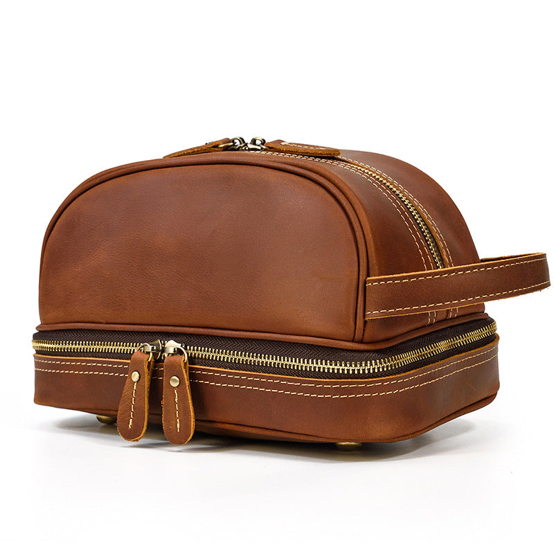 Leather Men's Travel Toiletry Bag