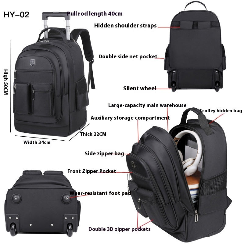 16" Rolling Backpack Ultra-light Single-directional Wheel