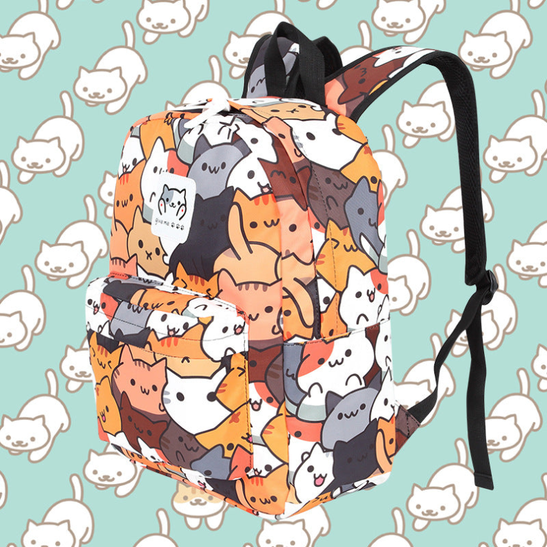 CAT PAWS Cat Pattern Print Backpack School Bag