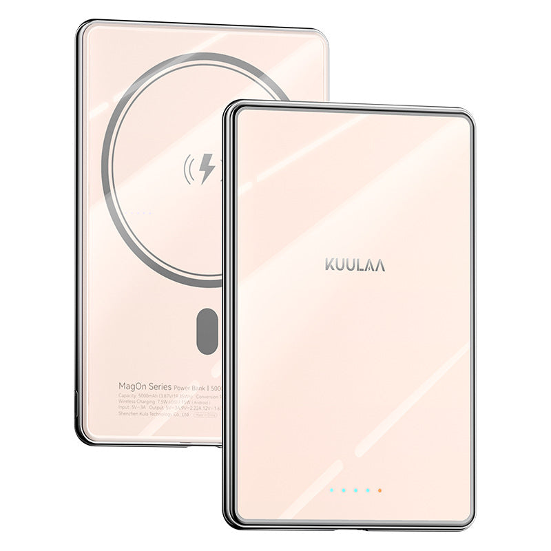 KUULAA Power Bank Ultra Slim 5000mAh Mini Magnetic Wireless Power Bank