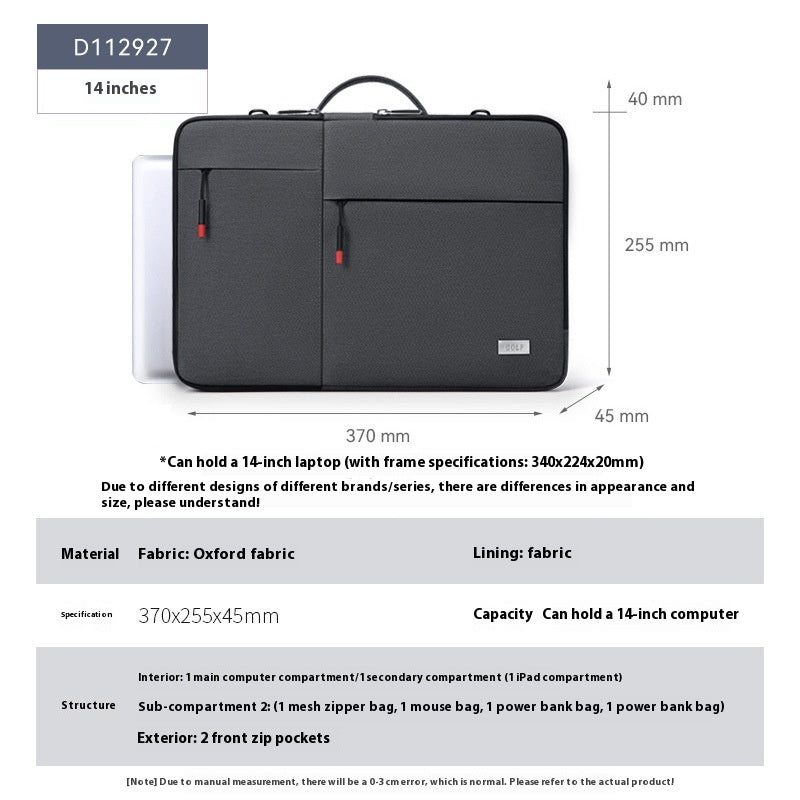 GOLF 14-inch Lightweight Shockproof Laptop Bag