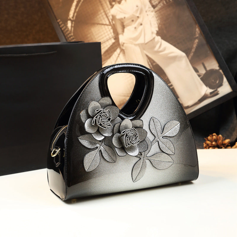 Flower Niche Leather Hand Bag
