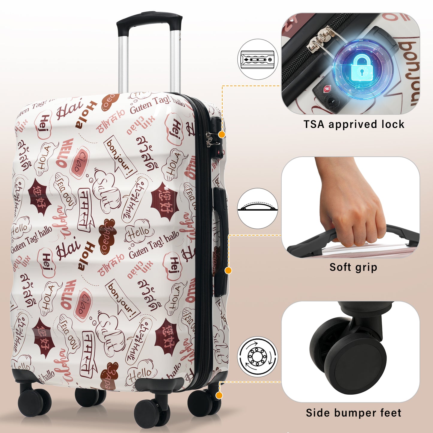 Transcends 970 - 28" Expandable Hard Shell Suitcase