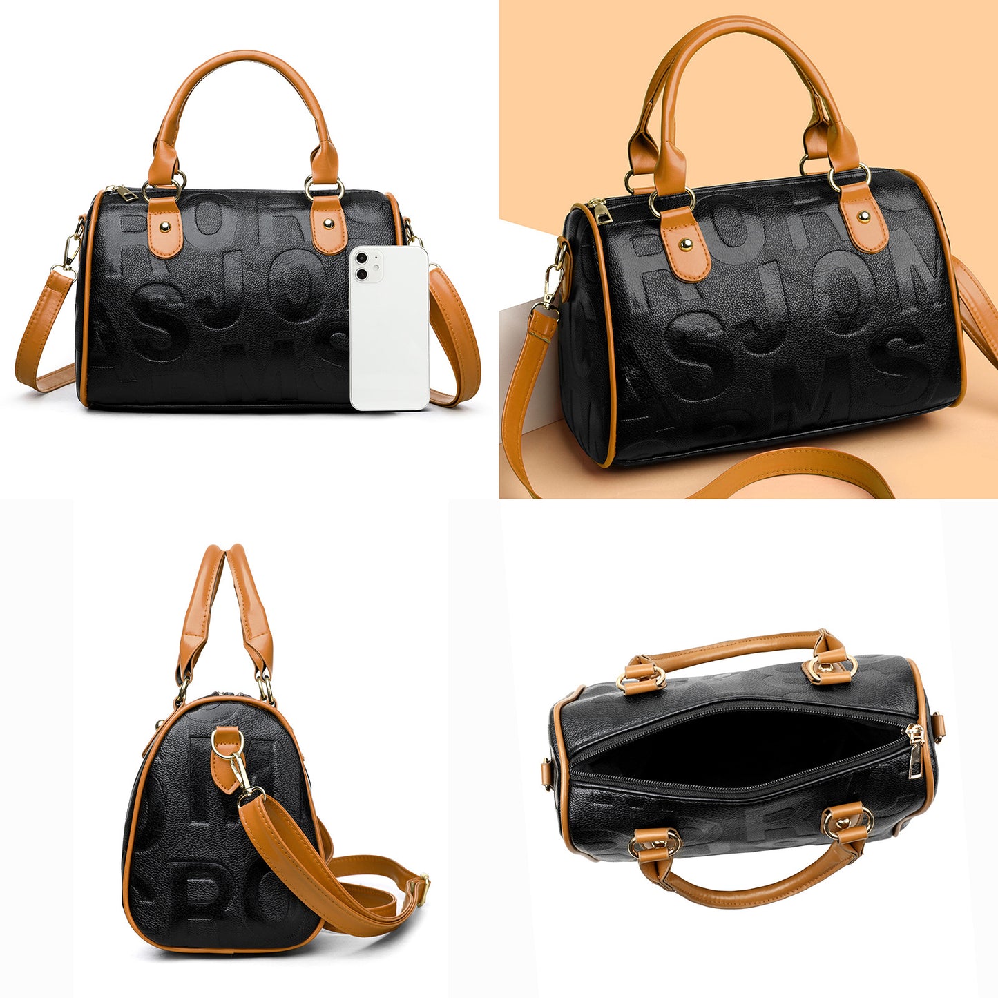Monogram ICONIC Barrel Large-capacity Hand Bag