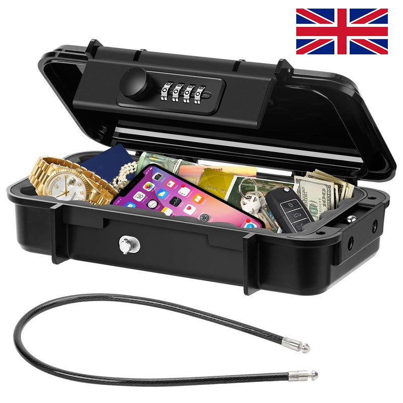 Portable Safe Box Combination Security Case Travel With Code Waterproof Lockbox