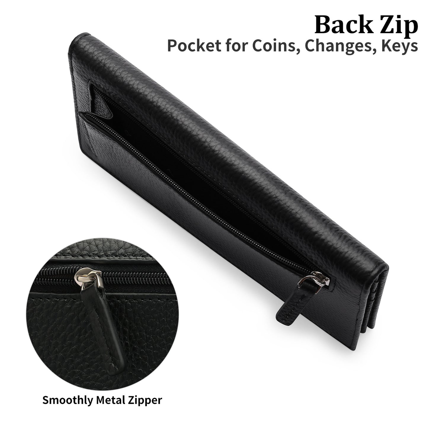 GOIACII Wallets for Women: RFID Blocking Ultra Slim Leather Credit Card Holder Clutch