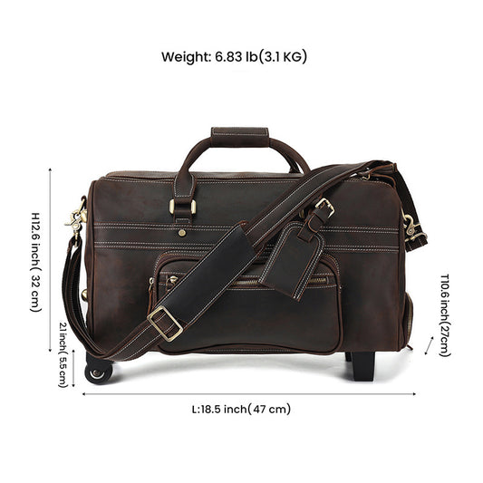 Crazy Horse Leather Portable Travel Bag