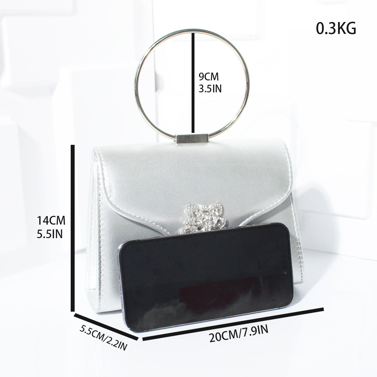 Rhinestone Small Flower Dinner Bag