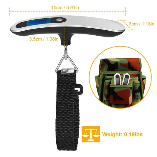 Portable Digital Luggage Scale 50kg 10g LCD Hanging Luggage Scale