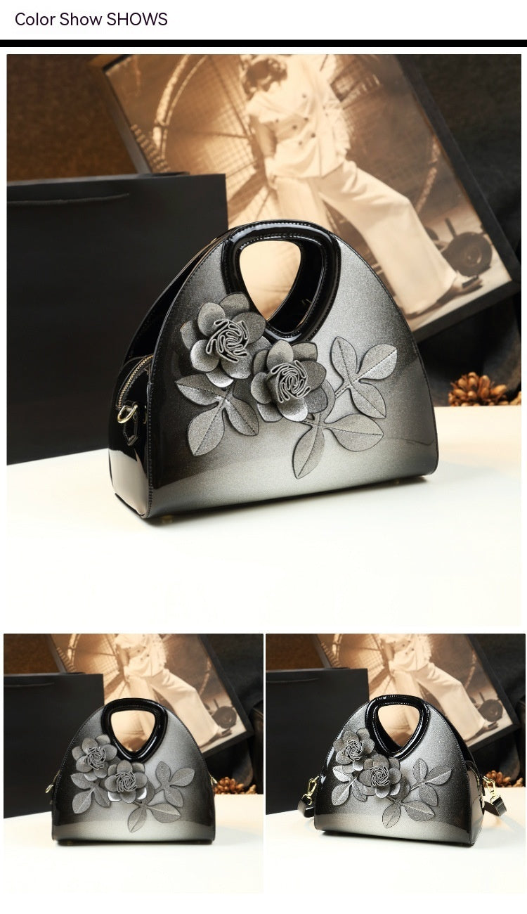 Flower Niche Leather Hand Bag