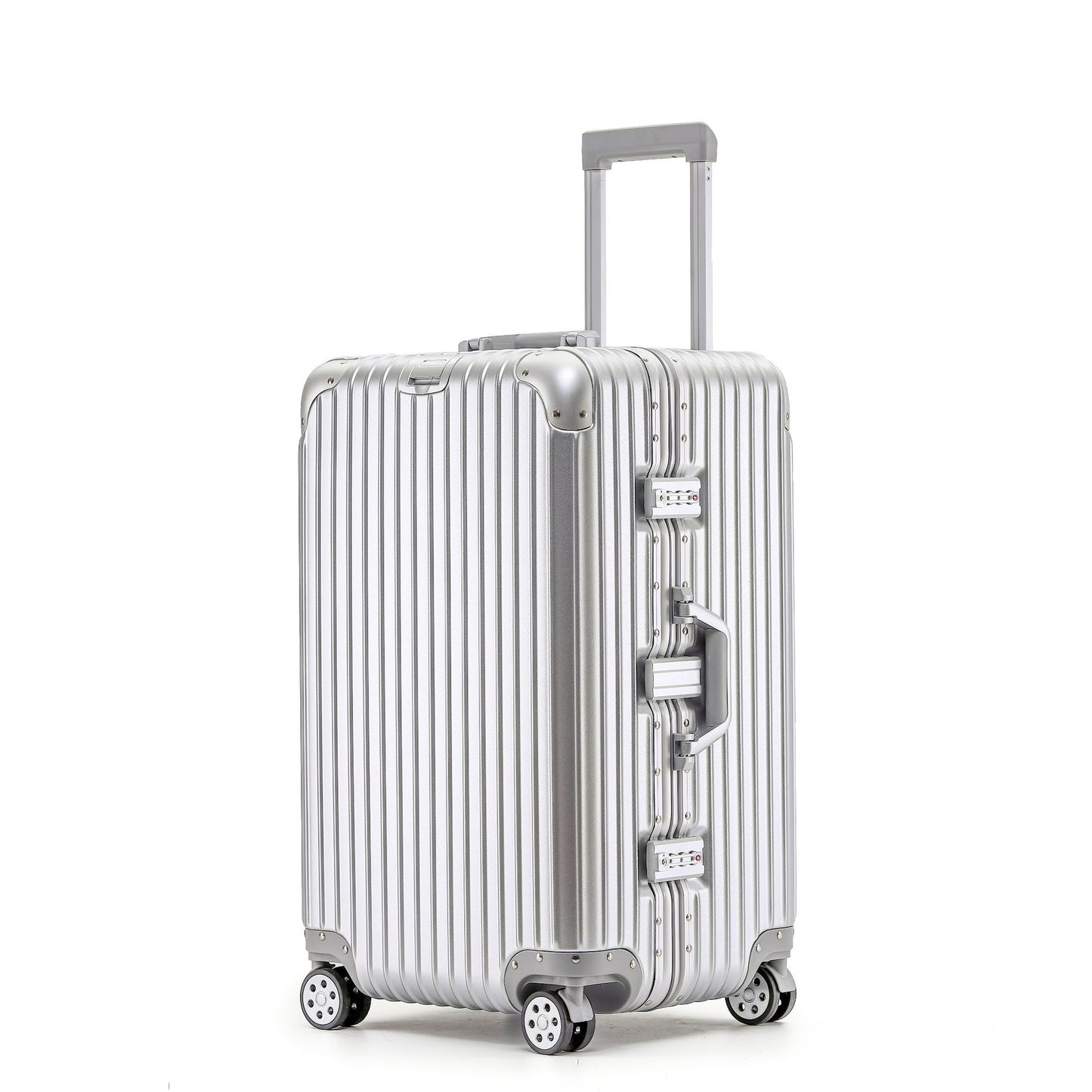 Exceptional Extra-large Capacity 20" Aluminum-frame Hard Shell Suitcase; No Zip