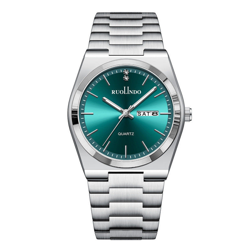 RUOLINDO Ultra-thin Butterfly-clasp Steel-band Quartz Men's Watch