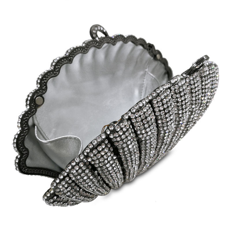 Diamond Crystal Shell Clutch