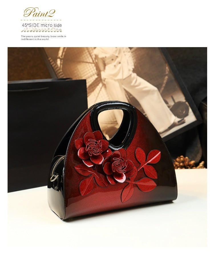 Flower Niche Leather Hand Bag