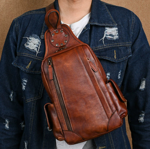 Vintage Genuine Leather Sling Bag