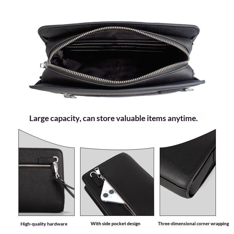 Smart Fingerprint Synthetic Leather Clutch Wallet