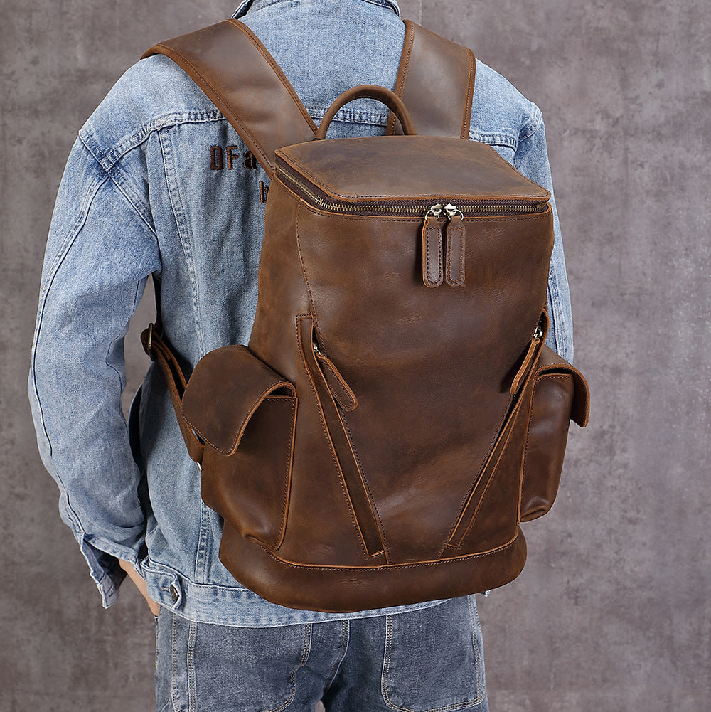 NEW YORK GENUINE LEATHER Men's Leisure Travel Backpack